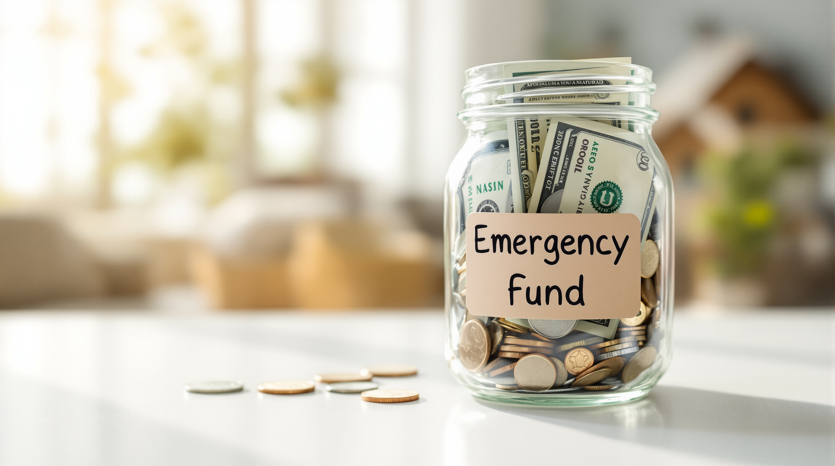 Emergency fund savings jar