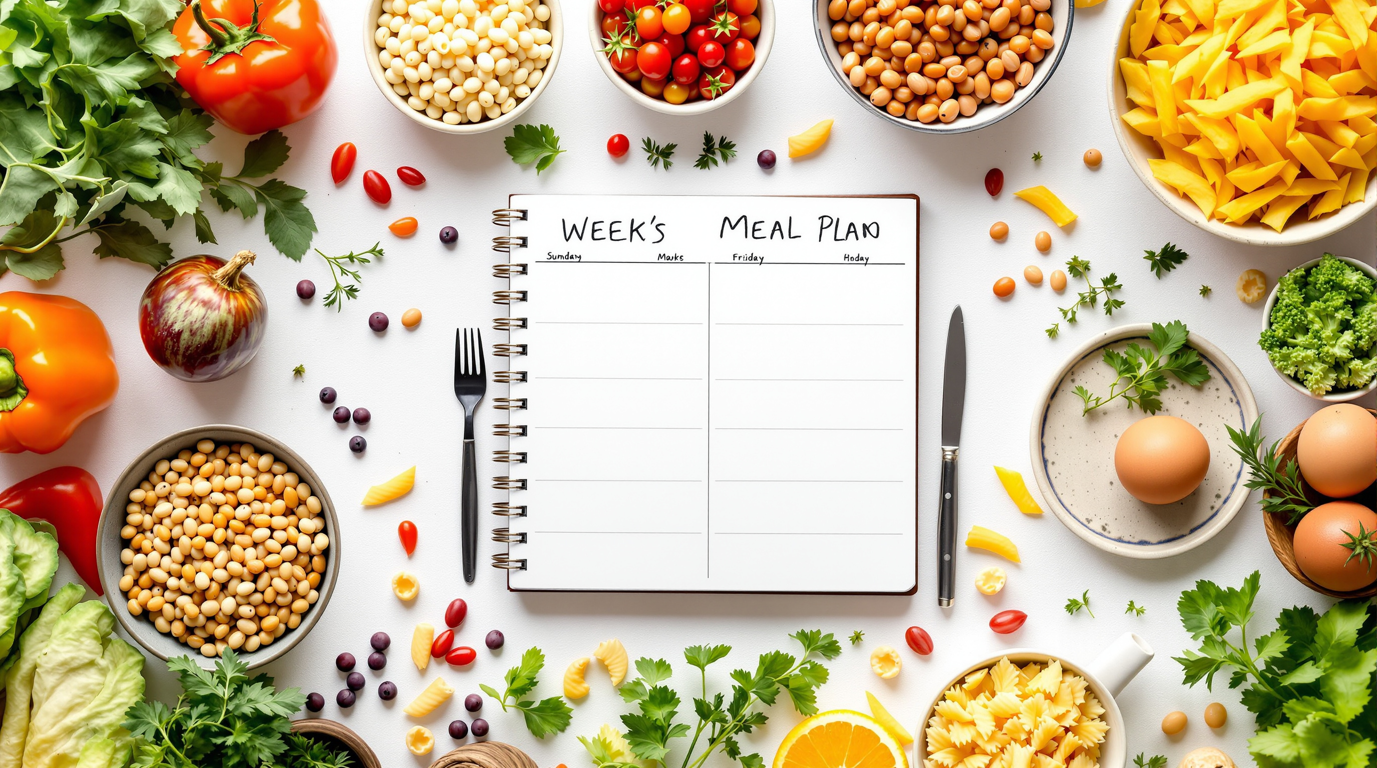 Weekly meal plan with budget ingredients