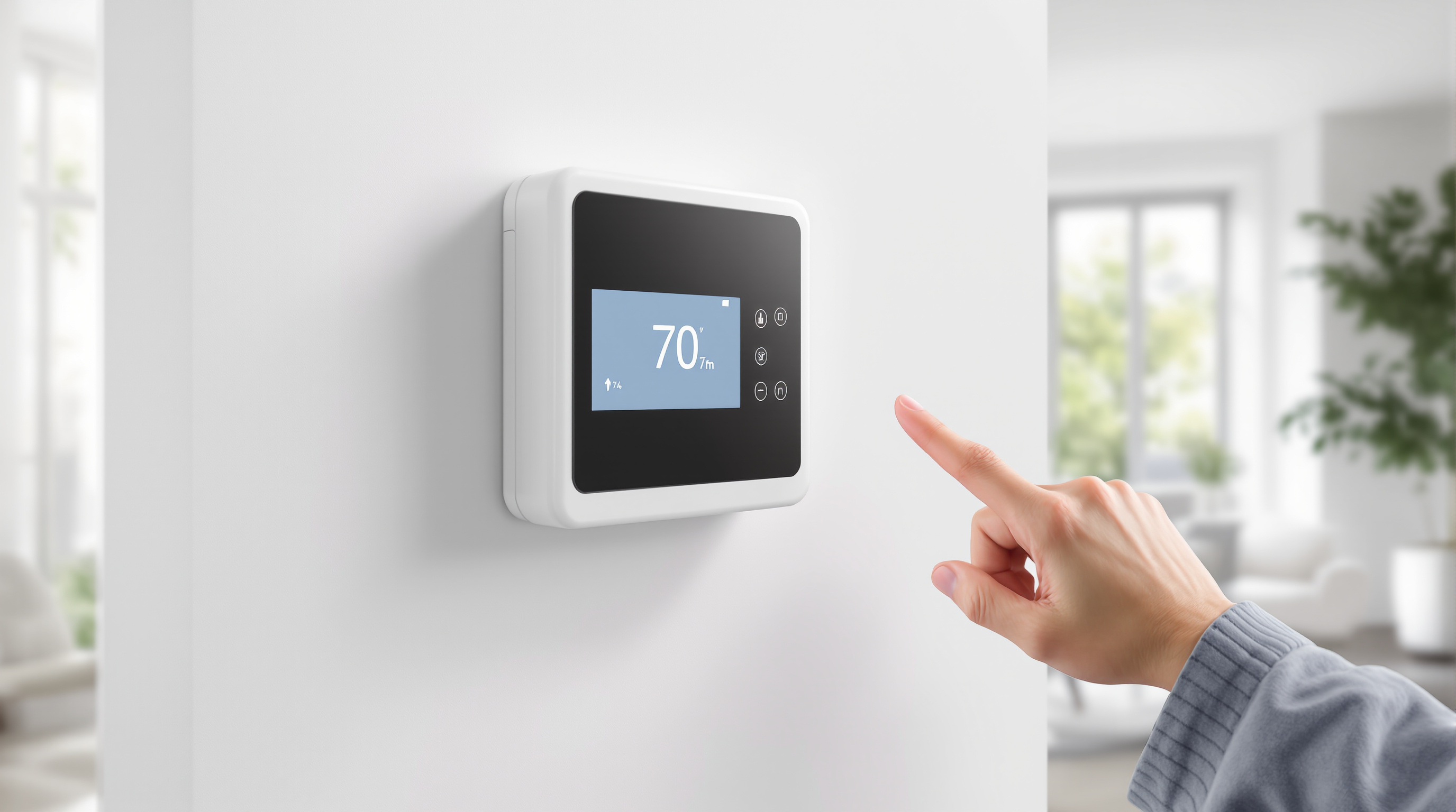 Smart thermostat in home for energy savings